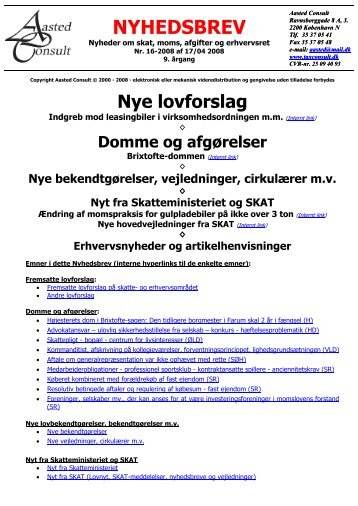 NYHEDSBREV - Aasted Consult