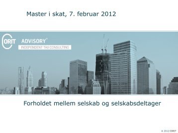Master i Skat 2012 - Corit Advisory
