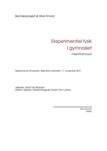 Eksperimentel Fysik i Gymnasiet - med iPod Touch - alfin.dk
