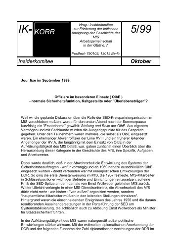 Offiziere im besonderen Einsatz (OibE) - MfS