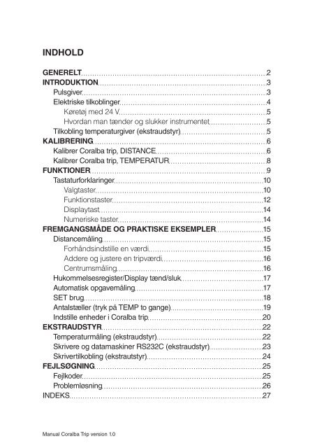 manual for Coralba triptæller - Daluiso A/S