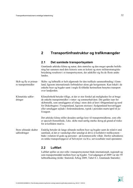 Transportkommissionens betænkning - Kamikposten