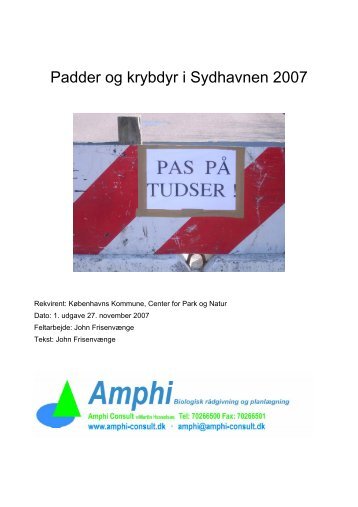 Rapport om padder og krybdyr i Sydhavnen, 2007. - Sydhavnstippen