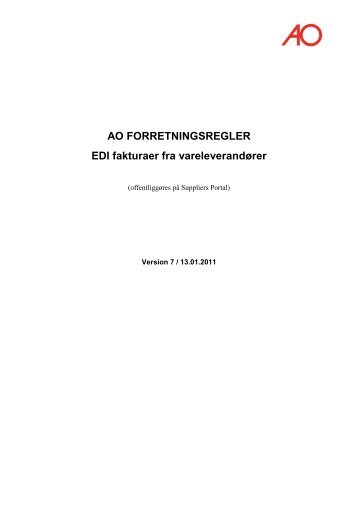 Forretningsregler for EDI faktura - AO