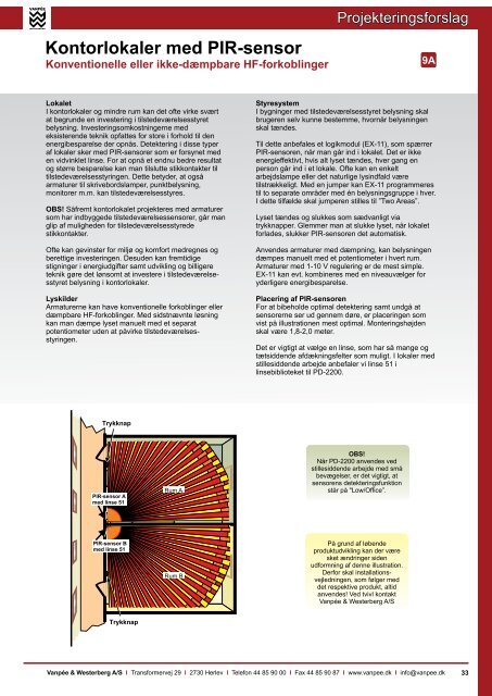 Projekteringsforslag til energieffektiv lysstyring - Vanpée & Westerberg