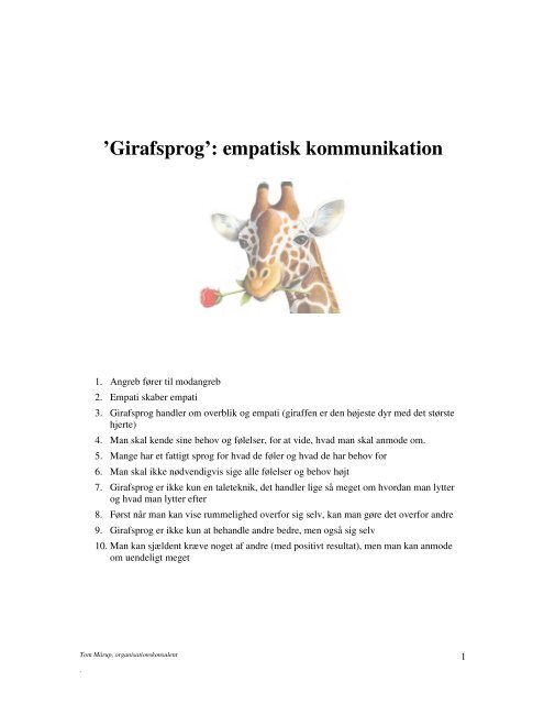 Girafsprog - Tom Mårup - Organisationskonsulent