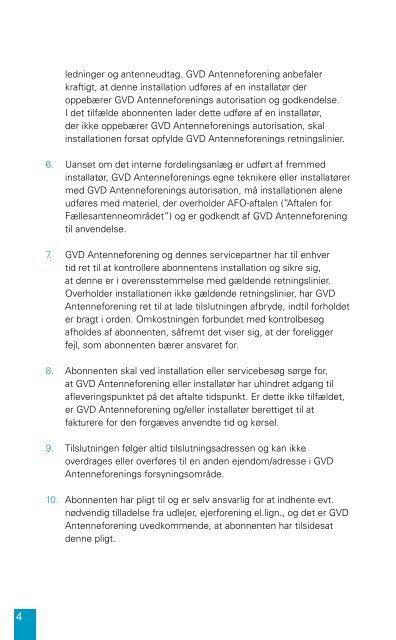 BETINGELSER FOR SIGNALFORSYNING - GVD Antenneforening