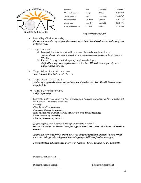 Referat fra ekstra- og ordinær generalforsamling d. 9/2 ... - BK Roar