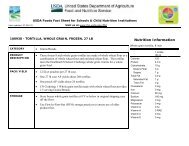 Tortillas, Whole Grain - Food and Nutrition Service - US Department ...