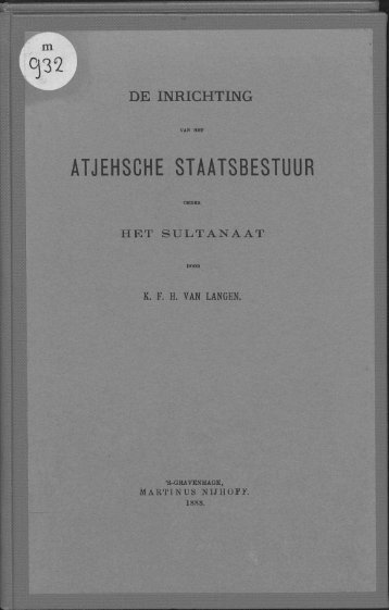 ATJEHSCHE STAATSBESTUUR - Acehbooks.org