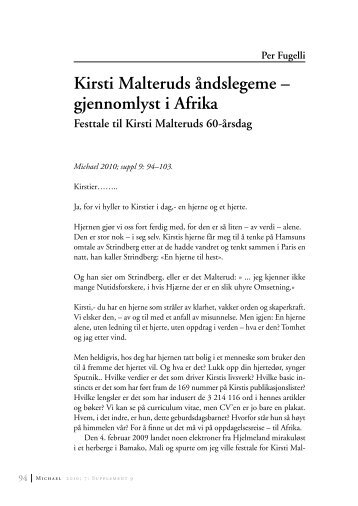 Kirsti Malteruds åndslegeme – gjennomlyst i Afrika - Michael