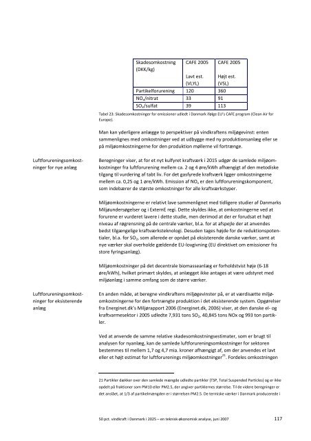 Ea Energianalyse a/s 50 pct. vindkraft i Danmark i 2025 ... - Balmorel