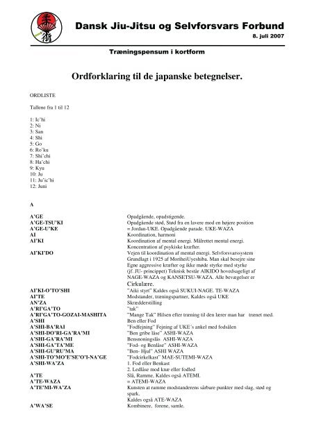 Japansk/Dansk - Esbjerg Jiu-Jitsu Klub