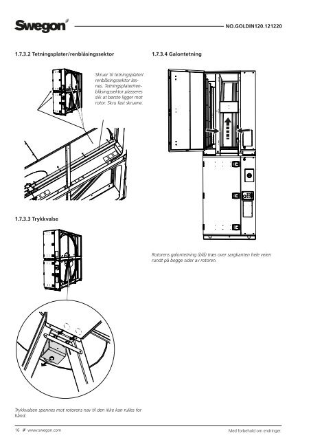 Installasjonsanvisning GOLD RX/CX, størrelse 100/120 - Swegon