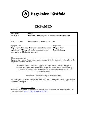 eksamen - Høgskolen i Østfold