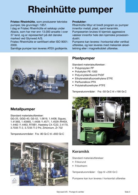 Pumper & Ventiler fra Glynwed A/S