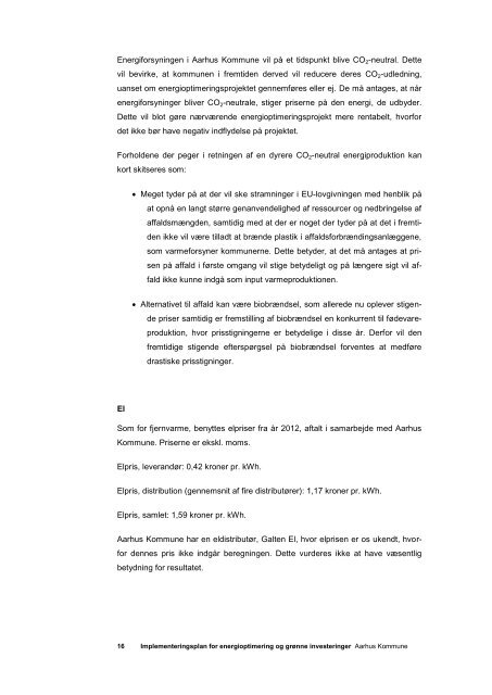 plan for energioptimering og grønne investeringer Aarhus Kommune