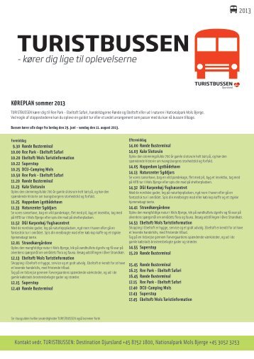 Se TURISTBUSSENS køreplan her - Ree Park