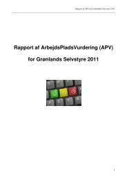 Rapport af ArbejdsPladsVurdering (APV) for Grønlands Selvstyre 2011