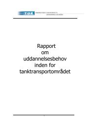 Rapport om uddannelsesbehov inden for tanktransportområdet