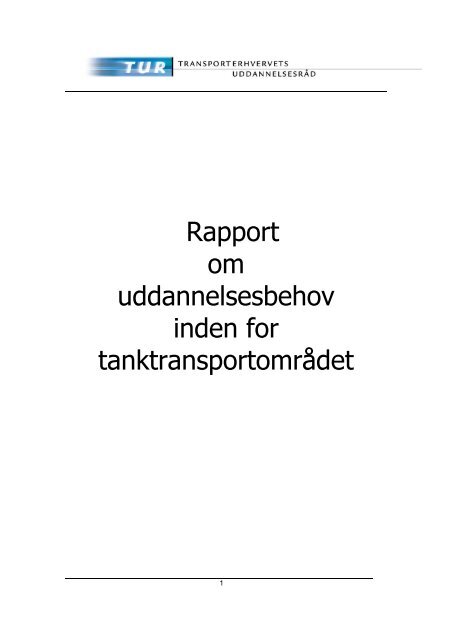 Rapport om uddannelsesbehov inden for tanktransportområdet