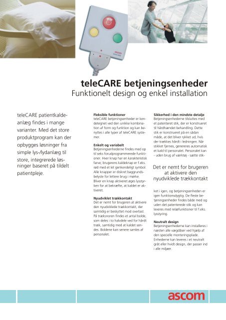 teleCARE M panel produktblad - Ascom Danmark