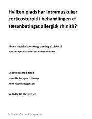 Hvilken plads har intranmuskulær corticosterioid i behandlingen af ...