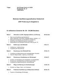 Lehrplan Aufbaukurs Holztechnik - Anti Drogen Verein