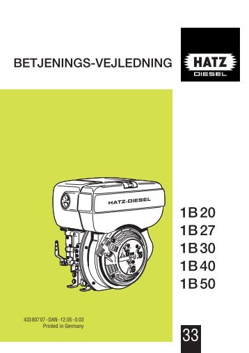 1B 20 1B 27 1B 30 1B 40 1B 50 - HATZ Diesel