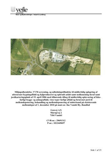 Natur- og Miljøforvaltningen – Industri & Landbrug - Genvej a/s