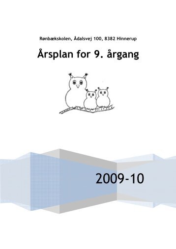 9. årg. årsplan 2009-10 - Rønbækskolen