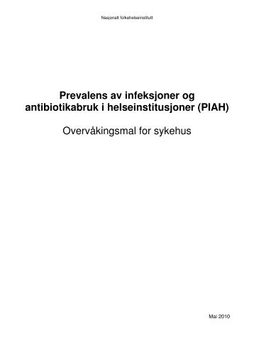 Mal for registrering av prevalens av sykehusinfeksjoner ved sykehus