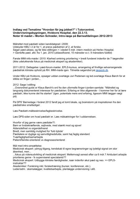 Morten Schrøder, intro pæd. - Hvidovre Hospital