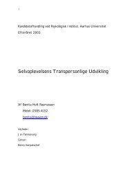 Selvoplevelsens Transpersonlige Udvikling - Det danske Institut for ...