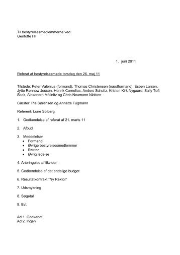 Referat af 26.05.11 - Gentofte HF