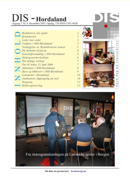 Blad nr. 4 2003 (PDF) - DIS-Norge