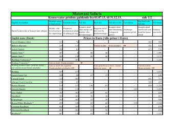 Hent konservatorprisliste m.m i pdf format her - Matswani Safaris