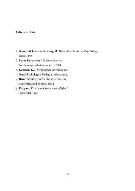 Psykologiens Videnskabsteori og metodologi - Bent Hansen