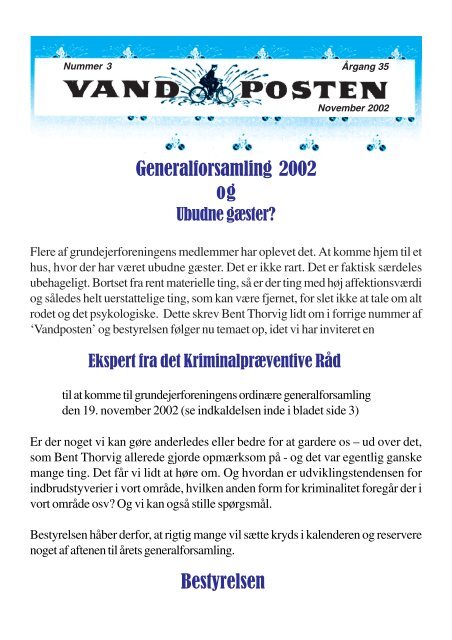 Generalforsamling 2002 og Bestyrelsen - Grundejerforeningen ...