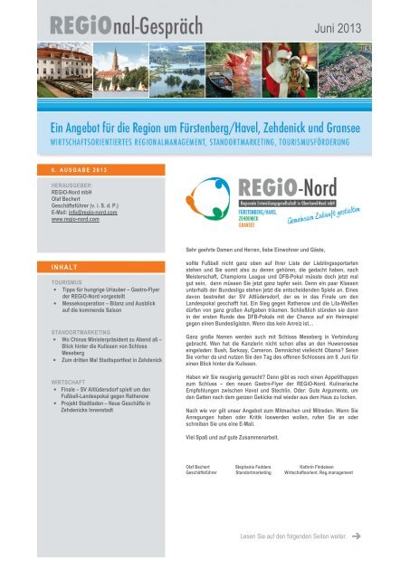 REGiOnal-Gespräch Juni 2013 - regio-nord.com