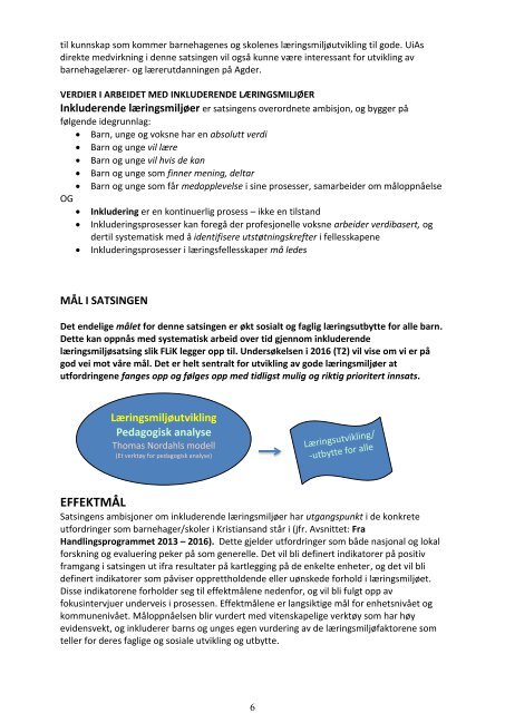 Prosjektplan for FLiK - Kristiansand kommune