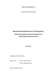 Ökonomisierungstendenzen im Schulsystem? - Ruhr-Universität ...