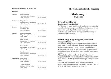 Medlemsnyt 2001-2 - Skovbo Lokalhistoriske Forening