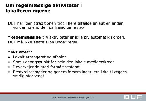 Vejledningsmøde 2013 for revisorer slides - Dansk Ungdoms ...