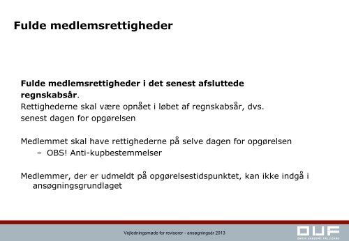 Vejledningsmøde 2013 for revisorer slides - Dansk Ungdoms ...