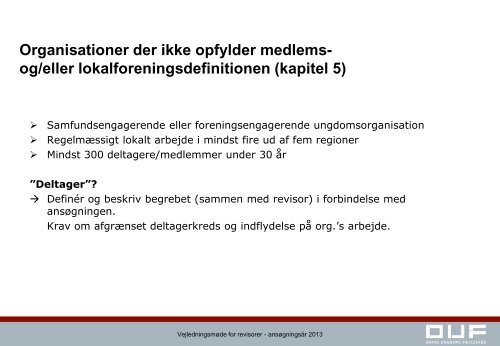 Vejledningsmøde 2013 for revisorer slides - Dansk Ungdoms ...