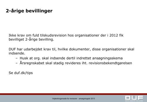 Vejledningsmøde 2013 for revisorer slides - Dansk Ungdoms ...