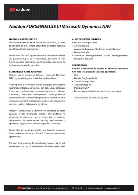 Naddon ForseNdelse til Microsoft dynamics NAV - Agidon