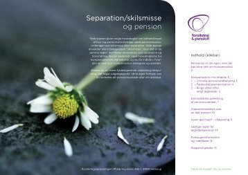 Separation/skilsmisse og pension - Forsikring & Pension