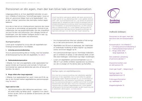 Separation/skilsmisse og pension - Forsikring & Pension